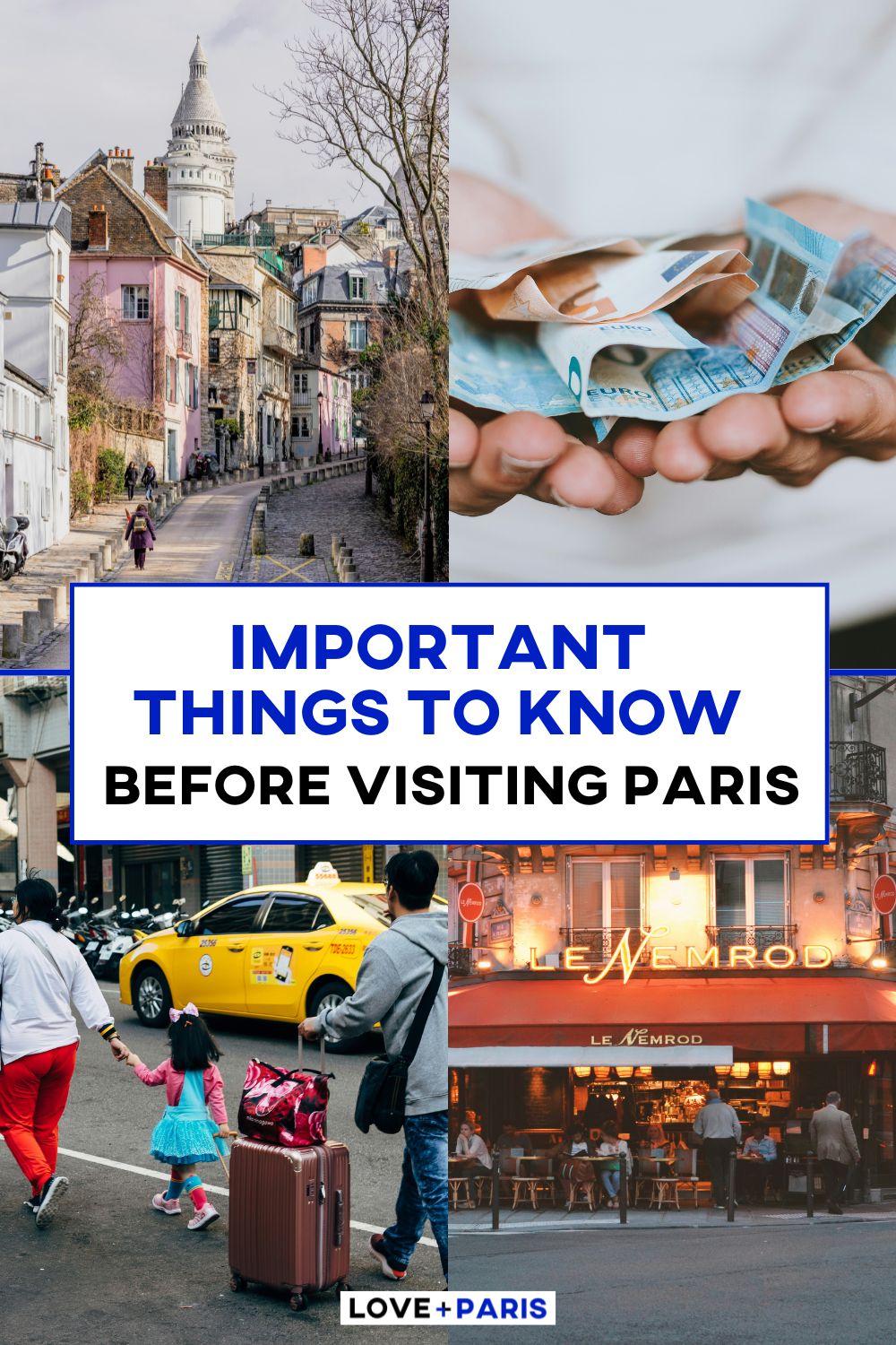 This is a Pinterest pin detailing important things to know before visiting Paris.