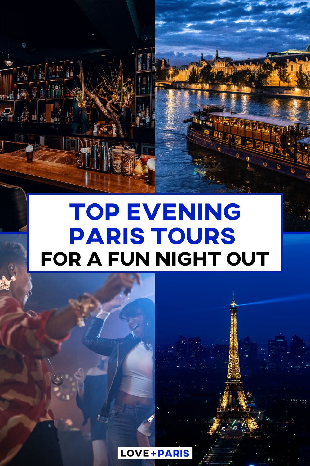This is an image of a Pinterest pin detailing Top Evening Tours In Paris For A Fun Night Out